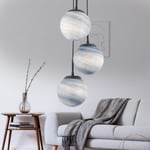 Apliqa Efser 3lü Yuvarlak Modern Oturma Odası Salon Sarkıt Avize