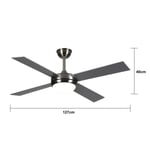 Apliqa Ellis 4'lü Modern Tasarım Tavan Vantilatörü Led Avize Kumandalı Mobil Uygulamalı 3 Renk Aydınlatma Sessiz Dc Motor