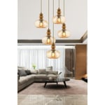 Apliqa Elodie 5'li Yuvarlak Bohem Modern Sarkıt Salon Avize