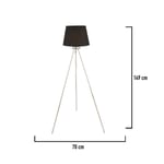 Apliqa Epona Siyah Şapkalı Krom Modern Dekoratif Salon Lambader