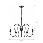 Apliqa Flor 5li Siyah Modern Yatak Odası Mutfak Salon Avize