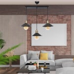 Apliqa Gönen 3lü Siyah Sıralı Modern Retro Sarkıt Mutfak Retro Salon Avize