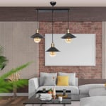 Apliqa Gönen 3lü Siyah Sıralı Modern Retro Sarkıt Mutfak Retro Salon Avize