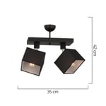 Apliqa Grande 2li Siyah Modern Koridor Mutfak Salon Plafonyer Avize