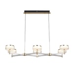 Apliqa Grayson Krom 6'lı 72 Watt Sıralı 3 Renkli Led Salon Avize