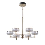 Apliqa Grayson Krom 6'lı 72 Watt Yuvarlak 3 Renkli Led Salon Avize