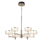 Apliqa Grayson Krom 6'lı 72 Watt Yuvarlak 3 Renkli Led Salon Avize