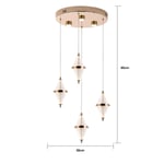 Apliqa Harold 4'lü 24 Watt Yuvarlak Gold Ledli Modern Salon Avize