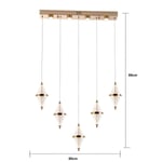 Apliqa Harold 5'li 37 Watt Sıralı Gold Ledli Modern Salon Avize