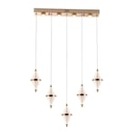 Apliqa Harold 5'li 37 Watt Sıralı Gold Ledli Modern Salon Avize