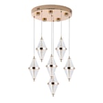 Apliqa Harold 6'lı 40 Watt Yuvarlak Gold Ledli Modern Salon Avize