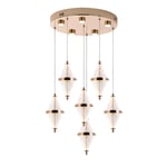 Apliqa Harold 6'lı 40 Watt Yuvarlak Gold Ledli Modern Salon Avize