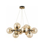 Apliqa Lorento 8li Yuvarlak Siyah Gold Modern Cafe,restoran Için Uygun Retro Salon Avize