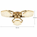 Apliqa Matiz 3'lü Gold 48 Watt Plafonyer 3 Renkli Led Avize