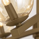 Apliqa Mikel 5 Lü Komple Eskitme Boyalı Bal Camlı Modern Retro Sarkıt Yatak Odası Salon Avize
