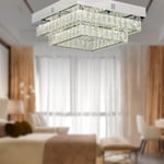 Apliqa Modina 2 Katlı Krom Ledli 3 Renkli 70 Watt Kristalli Taşlı Modern Tasarım Led Kristal Salon Avize