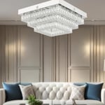 Apliqa Modina 3 Katlı Krom Ledli 3 Renkli 120 Watt Kristalli Taşlı Modern Tasarım Led Kristal Salon Avize