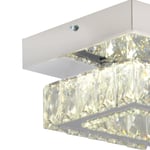 Apliqa Modina Tek Katlı Krom 3 Renkli 20 Watt Ledli 3 Renkli Kristalli Taşlı Modern Tasarım Led Kristal Salon Avize