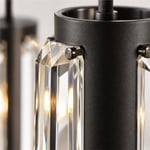 Apliqa Natali 8 Li Yuvarlak Siyah Modern Kristalli, Taşlı Modern Tasarım Kristal Salon Sarkıt Avize