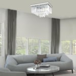 Apliqa Nilüfer Kristalli Krom Kaplama Triplex Kare Kristalli Taşlı Modern Tasarım Kristal Salon Avize