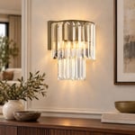 Apliqa Nilüfer Yuvarlak Eskitme 3 Parça Kristalli Taşlı Modern Tasarım Kristal Salon Avize-aplik Seti