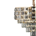 Apliqa Orrel 8'li Gold Kristal Taşlı Modern Oturma Odası Salon Sarkıt Avize