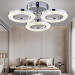 Apliqa Oylum 3'lü Krom 24 Watt Kristalli Koridor Salon Led Plafonyer Avize