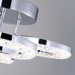 Apliqa Oylum 4'lü Krom 24 Watt Kristalli Koridor Salon Led Plafonyer Avize