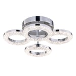 Apliqa Oylum 4'lü Krom 24 Watt Kristalli Koridor Salon Led Plafonyer Avize