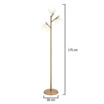 Apliqa Renji 3lü Eskitme Boyalı Beyaz Camlı Modern Tasarım Metal Lambader