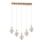 Apliqa Serap 5'li 62 Watt 3000k Sıralı Gold Kristal Taşlı Ledli Salon Avize