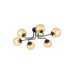 Apliqa Tanyer 6lı Siyah Modern Sarkıt Yatak Odası Retro Salon Avize
