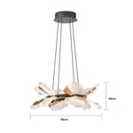 Apliqa Taran 50'lik Siyah Gold Çiçek Desenli 60 Watt Yuvarlak Modern Salon Led Avize