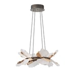 Apliqa Taran 50'lik Siyah Gold Çiçek Desenli 60 Watt Yuvarlak Modern Salon Led Avize