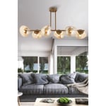 Apliqa Tristan 6'lı Sıralı Eskitme Modern Yemek Masası Üstü, Salon Avize
