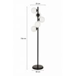Apliqa Uzel 5li Siyah Modern Tasarım Metal Lambader