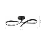 Apliqa Vetto Siyah 38 Watt Plafonyer 3 Renkli Ledli Modern Mutfak Banyo Led Salon Sarkıt Avize
