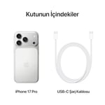 Apple iPhone 17 Pro 256 GB: 120 Hz’e kadar ProMotion teknolojisine sahip 6.3 inç ekran, A19 Pro Çip, Çığır Açıcı Pil Ömrü, Center Stage Ön Kamera özellikli Pro Fusio - Seçenekler: 1 TB, 256 GB, 512 GB