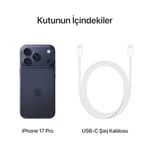 Apple iPhone 17 Pro 256 GB: 120 Hz’e kadar ProMotion teknolojisine sahip 6.3 inç ekran, A19 Pro Çip, Çığır Açıcı Pil Ömrü, Center Stage Ön Kamera özellikli Pro Fusion Kamera Sistemi; Abis