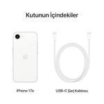 Apple iPhone 17e 256 GB: 6.1 inç Super Retina XDR Ekran, A19 Çip, Tüm Gün Süren Pil Ömrü, 48 MP Fusion Kamera; Beyaz