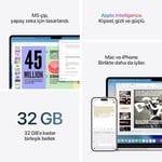 Apple M5 çipli 15 inç MacBook Air Laptop: 15.3 inç Liquid Retina Ekran, 10 CPU, 10 GPU, 16GB Birleşik Bellek, 1 TB SSD Depolama - Seçenekler: 1 TB, 512 GB, 16 GB Birleşik Bellek, 24 GB Birleşik Bellek