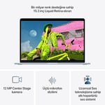 Apple M5 çipli 15 inç MacBook Air Laptop: 15.3 inç Liquid Retina Ekran, 10 CPU, 10 GPU, 16GB Birleşik Bellek, 1 TB SSD Depolama - Seçenekler: 1 TB, 512 GB, 16 GB Birleşik Bellek, 24 GB Birleşik Bellek