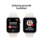 Apple Watch SE 3 GPS + Cellular 44 mm Yıldız Işığı Alüminyum Kasa Akıllı Saat ve Yıldız Işığı Spor Kordon - S/M. Fitness ve Uyku Takibi, Kalp Atış Hızı T - Seçenekler: S/M, M/L, kasa 40 mm, kasa 44 mm