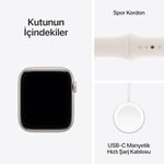 Apple Watch SE 3 GPS + Cellular 44 mm Yıldız Işığı Alüminyum Kasa Akıllı Saat ve Yıldız Işığı Spor Kordon - S/M. Fitness ve Uyku Takibi, Kalp Atış Hızı T - Seçenekler: S/M, M/L, kasa 40 mm, kasa 44 mm