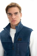 Ar-ma Erkek Polar Yelek Regular Fit Tam Fermuarlı%100 Polyester Softech Kışlık Cepli Baskısız K26424674201 İndigo-İ1