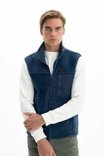 Ar-ma Erkek Polar Yelek Regular Fit Tam Fermuarlı%100 Polyester Softech Kışlık Cepli Baskısız K26424674201 İndigo-İ1