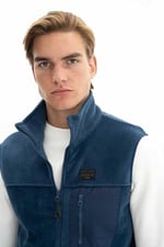 Ar-ma Erkek Polar Yelek Regular Fit Tam Fermuarlı%100 Polyester Softech Kışlık Cepli Baskısız K26424674201 İndigo-İ1