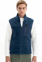 Ar-ma Erkek Polar Yelek Regular Fit Tam Fermuarlı%100 Polyester Softech Kışlık Cepli Baskısız K26424674201 İndigo-İ1