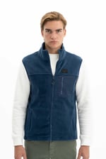 Ar-ma Erkek Polar Yelek Regular Fit Tam Fermuarlı%100 Polyester Softech Kışlık Cepli Baskısız K26424674201 İndigo-İ1