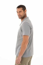 Ar-ma Erkek Polo Yaka Kısa Kollu Gömlek Regular Fit%100 Pamuk Penye Pike Düğme Kapamalı Cepsiz Y25374351101 Gri-G2
